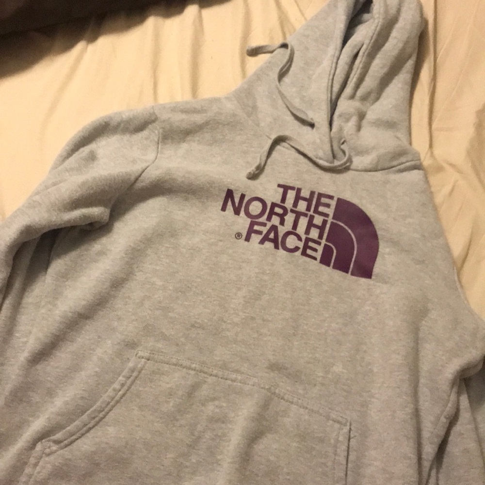 Grey & Purple North Face Sweatshirt